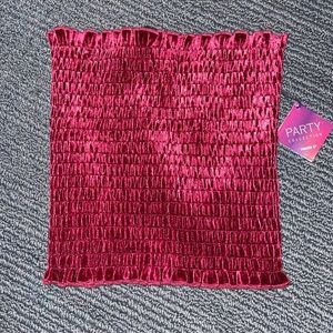 Forever 21, red velvet strapless top